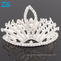 Venta al por mayor cristal tiara corona rhinestone boda tiara peinar clips de pelo para las mujeres
